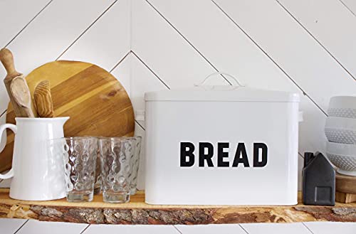 Bread Box for Kitchen Countertop – Extra Large Keeps 2+ Loaves Fresh – White Metal Bread Storage Container Bin for Modern Farmhouse Kitchen | The Storepaperoomates Retail Market - Fast Affordable Shopping