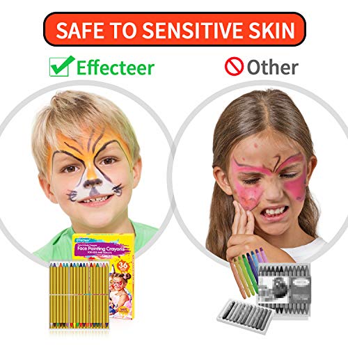 Face Paint Crayons for Kids, 36 Makeup Sticks & 36 Stencils, Professtional Face Painting kit for Halloween or Birthday Party, 6 Fluorescent, 6 Metallic & 24 Classic Colors, Safe for Sensitive Skin | The Storepaperoomates Retail Market - Fast Affordable Shopping