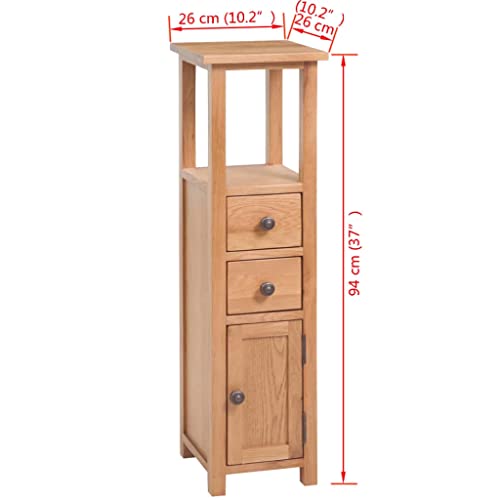 vidaXL Solid Oak Wood Corner Cabinet Brown Bathroom Shelf Cupboard Tower Unit | The Storepaperoomates Retail Market - Fast Affordable Shopping
