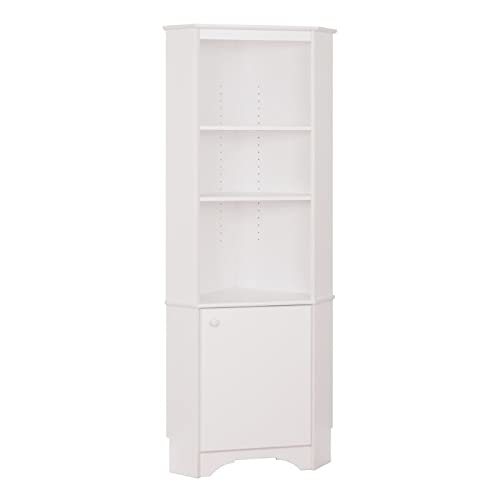 Atlin Designs Tall Corner Storage Cabinet with 3 Adjustable Open Shelve in White, 18.75″ D x 29.25″ W x 72″ H | The Storepaperoomates Retail Market - Fast Affordable Shopping