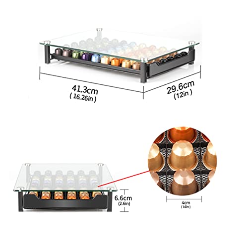 RECAPS Coffee Pod Holder Storage Pod Drawer Compatible with Nespresso OriginalLine Coffee Pods Kitchen Organizer Black Holds 60 Pods | The Storepaperoomates Retail Market - Fast Affordable Shopping