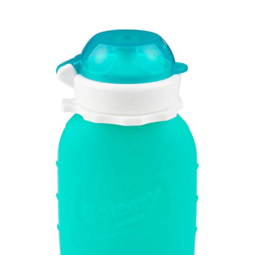 Aqua 6 oz Squeasy Snacker Spill Proof Silicone Reusable Food Pouch – for Both Soft Foods and Liquids – Water, Apple Sauce, Yogurt, Smoothies, Baby Food – Dishwasher Safe | The Storepaperoomates Retail Market - Fast Affordable Shopping