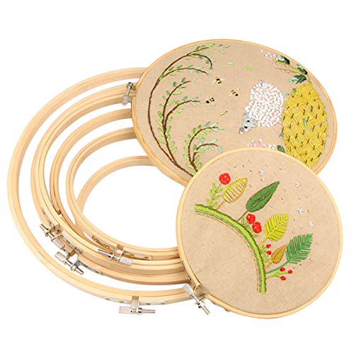 Similane 5 Pieces Embroidery Hoops Bamboo Circle Cross Stitch Hoop Ring 5 inch to 10 inch for Embroidery and Cross Stitch | The Storepaperoomates Retail Market - Fast Affordable Shopping