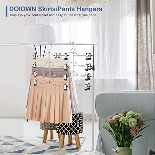DOIOWN Skirt Hangers 4 Tier Pants Hangers Space Saving Hangers Closet Organizer for Skirt, Pants(3 Pieces) (3 Pieces) | The Storepaperoomates Retail Market - Fast Affordable Shopping
