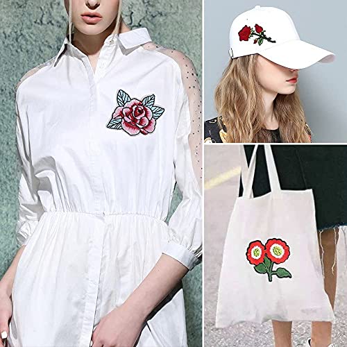 24pcs Rose Flower Embroidered Fabric Iron-on or Sew-on Patch Badges | The Storepaperoomates Retail Market - Fast Affordable Shopping