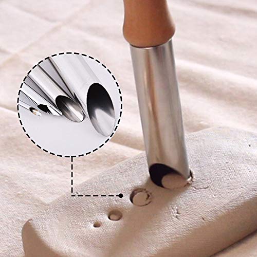 BLUECELL Pack of 4 Stainless Steel and Wood Circular Clay Hole Cutters for Pottery and Sculpture | The Storepaperoomates Retail Market - Fast Affordable Shopping