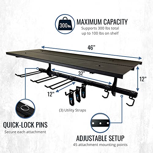 StoreYourBoard Tool Pro Essential Garage Rack, Equipment Organizer, Wall Mount Hanger With Overhead Shelf | The Storepaperoomates Retail Market - Fast Affordable Shopping