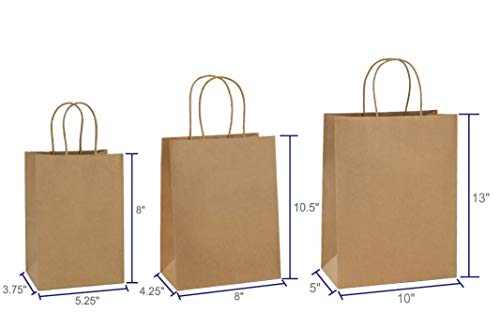 BagDream Kraft Paper Bags 5x3x8& 8×4.25×10& 10x5x13 25 Pcs Each, Gift Bags, Kraft Paper Gift Bags with Handles, Paper Shopping Bags, Retail Merchandise Bags, 100% Recyclable Paper Sack | The Storepaperoomates Retail Market - Fast Affordable Shopping