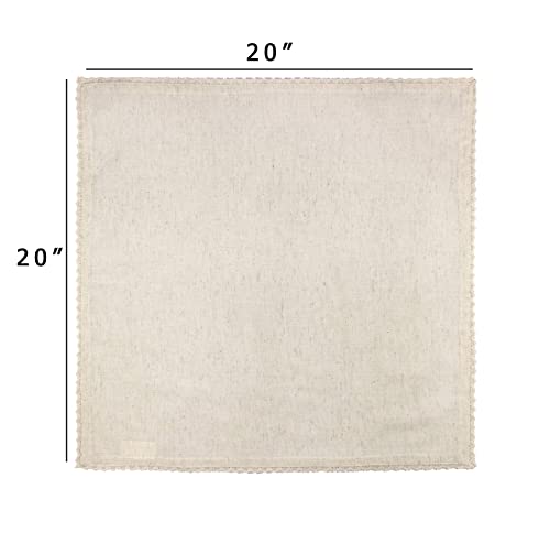 COTTON CRAFT Flax Linen Cloth Napkins with Lace – Set of 12 Lunch Dinner Napkins – Elegant Everyday Fall Harvest Thanksgiving Holiday Table Napkin – Washable Reusable Napkin – Oversized 20×20- Natural | The Storepaperoomates Retail Market - Fast Affordable Shopping
