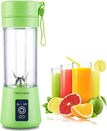Portable blender Personal 6 Blades Juicer Cup Household Fruit Mixer, With Magnetic Secure Switch, USB Charger Cable (Green) | The Storepaperoomates Retail Market - Fast Affordable Shopping