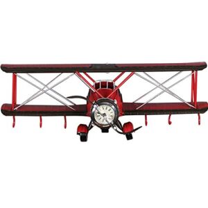 WINGOFFLY Sleves Wall Mounted Metal Floating Shelves Industrial Airplane Shaped Hanging Shelves Display Rack Storage, Red