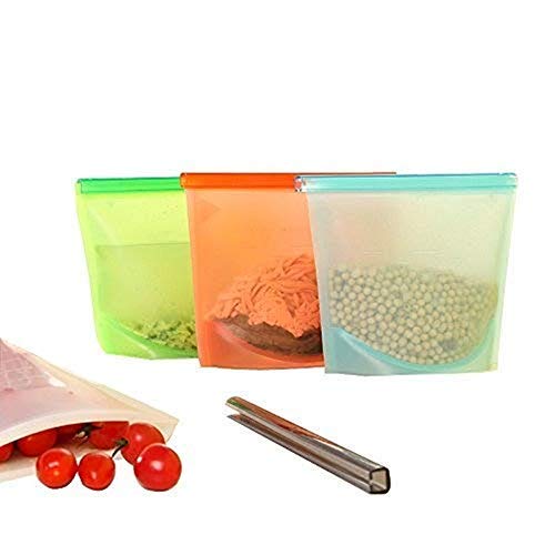 Reusable Silicone Food Bag Storage, 4 Packs | The Storepaperoomates Retail Market - Fast Affordable Shopping