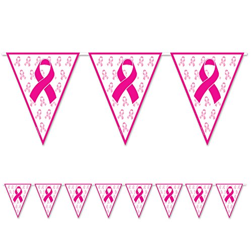Beistle Ribbon Pennant Banner, 11″ x 12′, Pink/White | The Storepaperoomates Retail Market - Fast Affordable Shopping