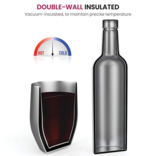 Wine Chiller Gift Set – Vacuum-Insulated Wine Bottle 750ml & Two Wine Tumbler With Lids 16oz. Made of Shatterproof 18/8 Stainless Steel & BPA-FREE Lids, Perfect Wineglasses for Travel, Picnic, Etc. | The Storepaperoomates Retail Market - Fast Affordable Shopping