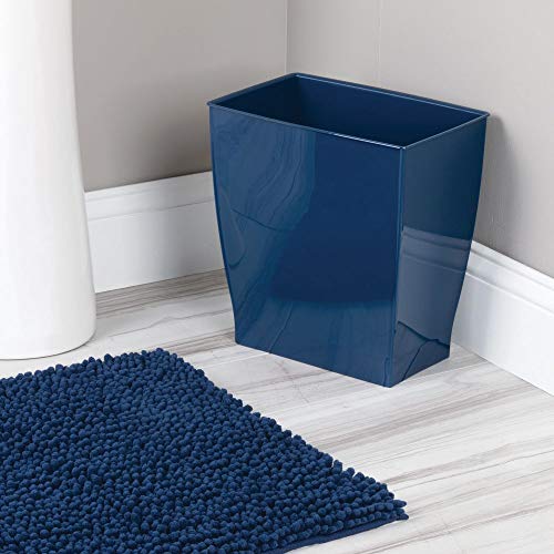 InterDesign Mono Wastebasket Trash Can – Rectangular, Navy | The Storepaperoomates Retail Market - Fast Affordable Shopping