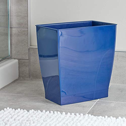 InterDesign Mono Wastebasket Trash Can – Rectangular, Navy | The Storepaperoomates Retail Market - Fast Affordable Shopping