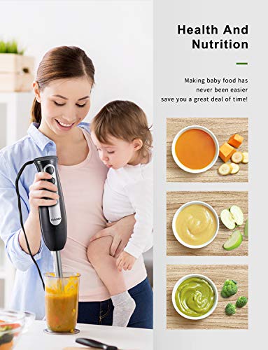Hand Blender, Yabano 200W Immersion Blender with 24oz Beaker, 2-Speed Stick Blender, Detachable 304 Stainless Steel Blade and Ergonomic Handle, for Baby Food, Juices, Smoothies, Sauces and Soup, BPA Free | The Storepaperoomates Retail Market - Fast Affordable Shopping