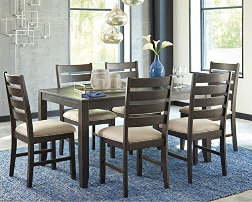 Signature Design by Ashley Rokane Dining Room Table Set with 6 Upholstered Chairs, Brown | The Storepaperoomates Retail Market - Fast Affordable Shopping