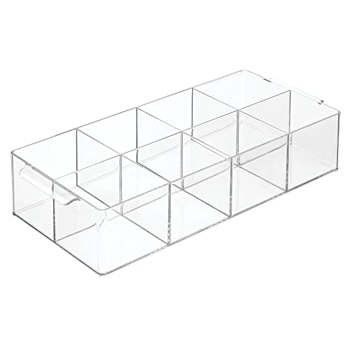 mDesign Compact Plastic Tea Storage Organizer Caddy Tote Bin – 8 Divided Sections, Built-in Handles – Holder for Tea Bags, Small Packets, Sweeteners – BPA Free, 2 Pack – Clear | The Storepaperoomates Retail Market - Fast Affordable Shopping