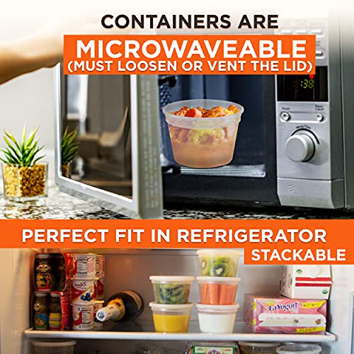 [36 Pack] Food Storage Containers with Lids, Round Plastic Deli Cups, US Made, 16 oz, Pint Size, Leak Proof, Airtight, Microwave & Dishwasher Safe, Stackable, Reusable, White | The Storepaperoomates Retail Market - Fast Affordable Shopping