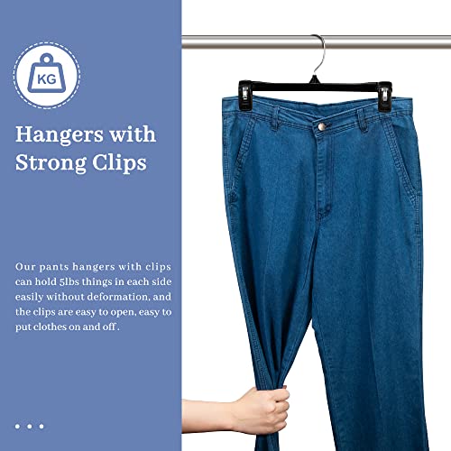 HOUSE DAY Black Pants Hangers, 12 Inch Skirt Hangers with Non-Slip Big Clips and 360° Swivel Hook, Heavy Duty Slim Plastic Pants Hangers, Space Saving Clip Hangers for Pants, Skirts, Shorts, 25 Pack | The Storepaperoomates Retail Market - Fast Affordable Shopping