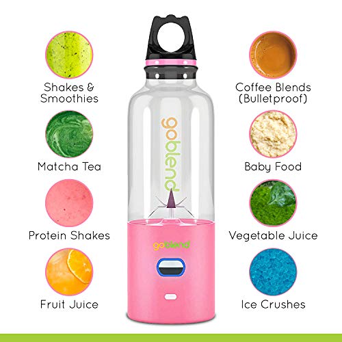 GoBlend Portable USB Juicer Blender – For Smoothies, Shakes, Baby Food, Juices, Coffee and More – 500ml Mini Travel Blender, Household Fruit Mixer, Personal Size Mixing Machine with Six Blades, Small Size Easy to Carry – 4000mAh Electric Mixer | The Storepaperoomates Retail Market - Fast Affordable Shopping