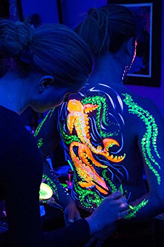 [6 Bottles, 1 oz. Each] Body Paint Glow Blacklight Reactive Neon Fluorescent Paint – Safe For Skin – Washable – Non-Toxic – Six Colors Kit | The Storepaperoomates Retail Market - Fast Affordable Shopping