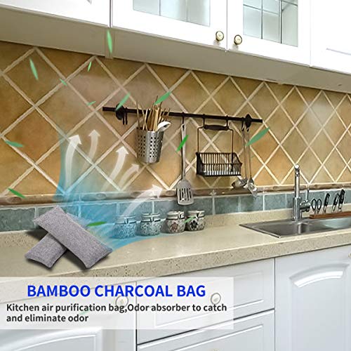 12 Packs Natural Air Purifying Bags , 150g Each Pair Mini Bamboo Charcoal Bags , Natural Activated Bamboo Charcoal Non-Toxic,Shoe Car Deodorizer and Odor Eliminator，Closet and Room Air Purifier | The Storepaperoomates Retail Market - Fast Affordable Shopping