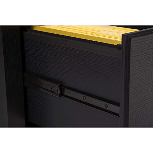 Bush Furniture Kathy Ireland Home Connecticut Lateral File, Black Suede Oak | The Storepaperoomates Retail Market - Fast Affordable Shopping