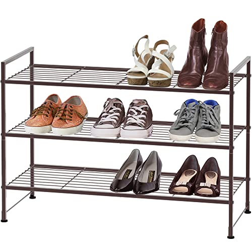 Simple Houseware 3-Tier Stackable Shoes Rack Storage Shelf, Bronze | The Storepaperoomates Retail Market - Fast Affordable Shopping