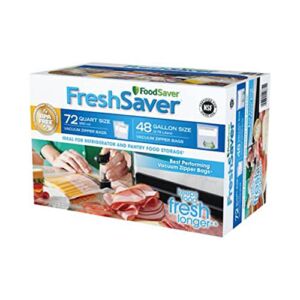 FoodSaver FreshSaver Zipper Bag Combo Pack, 72 Quart-Size and 48 Gallon-Size