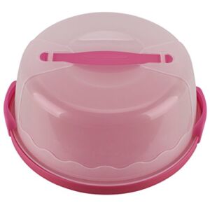 HelloCupcake Portable Cake and Cupcake Carrier / Storage Container – 10.4″ Diameter (Inside Cover), Translucent Dome – Perfect for Transporting Cakes, Cupcakes, Pies, or Other Desserts (Fuchsia)