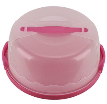 HelloCupcake Portable Cake and Cupcake Carrier / Storage Container – 10.4″ Diameter (Inside Cover), Translucent Dome – Perfect for Transporting Cakes, Cupcakes, Pies, or Other Desserts (Fuchsia) | The Storepaperoomates Retail Market - Fast Affordable Shopping