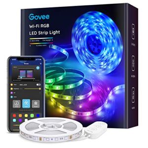 Govee Smart LED Strip Lights, 16.4ft WiFi LED Light Strip Work with Alexa and Google Assistant, 16 Million Colors with App Control and Music Sync LED Lights for Bedroom, Kitchen, TV, Party, Christmas