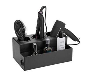 JackCubeDesign Hair Dryer Holder Hair Styling Product Care Tool Organizer Bath Supplies Accessories Tray Stand Storage Bathroom Vanity Countertop with 3 Holes(Black) – :MK154C