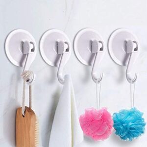 Suction Cup Hooks, SUNDOKI Suction Shower Hooks Heavy Duty Hangers for Window Glass Door Kitchen Bathroom Shower Wall – 4 Pack (Large)