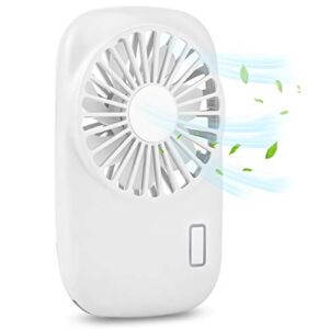 Accering Portable Fan, Mini Pocket Fan with 2 Speed Adjustable, Small Handheld Imitation Camera Personal Fan USB Rechargeable or Battery Powered, for Travel Camping Outdoor (White)