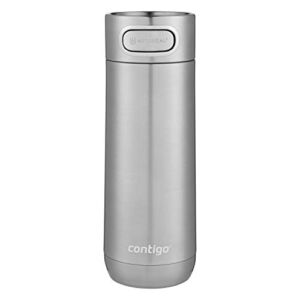 Contigo Luxe AUTOSEAL Vacuum-Insulated Travel Mug | Spill-Proof Coffee Mug with Stainless Steel THERMALOCK Double-Wall Insulation, 16 oz., Stainless Steel