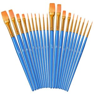 Paint Brush Set, 2 Pack 20 Pcs Paint Brushes for Acrylic Painting, Water color Paintbrushes for Kids, Easter Egg Painting Brush, Face Paint Brushes for Halloween, Small Art brush for Model Crafts Shoe