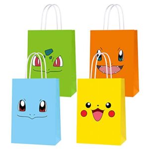 16 PCS Game Theme Birthday Party Paper Gift Bags for Pocket Monster Party Supplies Birthday Party Decorations – Party Favor Goody Treat Candy Bags for Game Kids Adults Birthday Party Decor