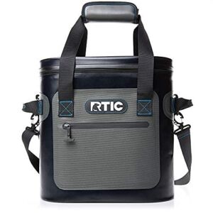 RTIC Soft Cooler 20 Can, Insulated Bag Portable Ice Chest Box for Lunch, Beach, Drink, Beverage, Travel, Camping, Picnic, Car, Trips, Floating Cooler Leak-Proof with Zipper, Blue/Grey