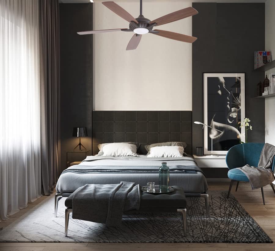 MINKA-AIRE F1001-ORB Dyno XL 60 Inch Five Blade Indoor Smart Ceiling Fan with DC Motor and LED Light in Oil Rubbed Bronze Finish works with Alexa, Nest, Ecobee, Google Home and iOS/Android App | The Storepaperoomates Retail Market - Fast Affordable Shopping