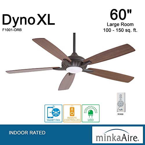 MINKA-AIRE F1001-ORB Dyno XL 60 Inch Five Blade Indoor Smart Ceiling Fan with DC Motor and LED Light in Oil Rubbed Bronze Finish works with Alexa, Nest, Ecobee, Google Home and iOS/Android App | The Storepaperoomates Retail Market - Fast Affordable Shopping