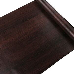 Yifely Dark Coffee Wood Grain Shelving Paper Pre-Pasted Shelf Liner Moisture-Proof Dresser Drawer Sticker 17.7 Inch by 9.8 Feet
