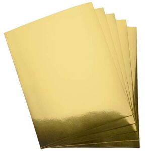 Metallic Gold Paper Card stock Stationary Sheets 60 Pack Golden Foil Board for Flowers Scrapbook Crafts Wedding Invitations & Office Supplies, 250 Thick Cardboard Letter Size 8.5″ x 11″