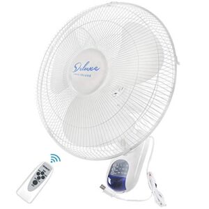 Simple Deluxe 16 Inch Digital Wall Mount Fan with Remote Control 3 Speed-3 Oscillating Modes-72 Inches Power Cord, ETL Certified-White, 16″