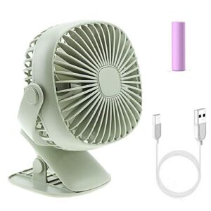 Personal Fan, Battery Operated Desk Fan with Mobile Phone Holder, 3 Speeds Adjustable, Low Noise Portable Mini Fan Rechargeable Handheld USB Powered Cooling Fan For Indoor Outdoor Home Office-Green