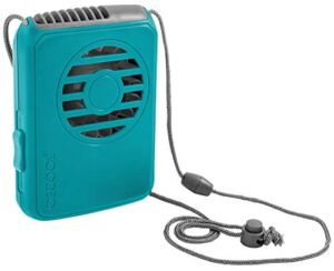 O2COOL Battery Powered Deluxe Necklace Fan For Personal Cooling With Adjustable Lanyard (Teal)
