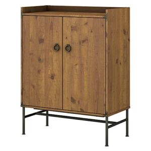 Bush Furniture Kathy Ireland Home Ironworks Storage Cabinet with Doors, Vintage Golden Pine