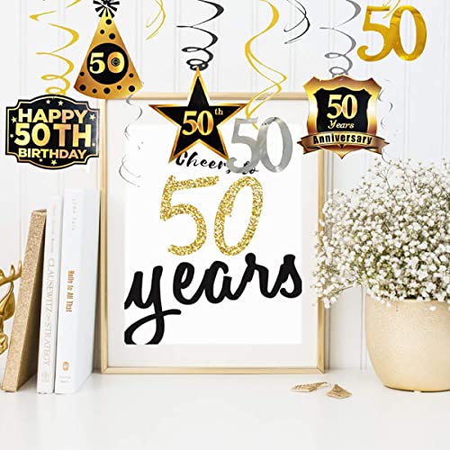 50th Birthday Decorations for Men Women Cheers to 50 Years Birthday Banner Swirls Set for 50 50th Birthday Party Decorations | The Storepaperoomates Retail Market - Fast Affordable Shopping